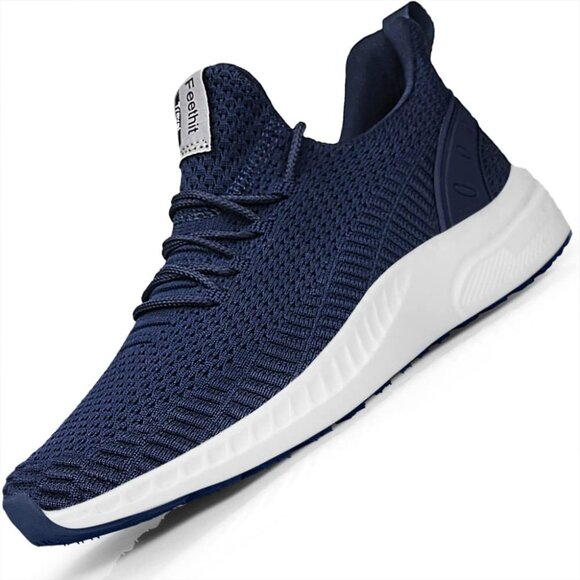 Men's Dark Blue Tennis Running Lightweight Breathable Mesh Fashion Sneakers
